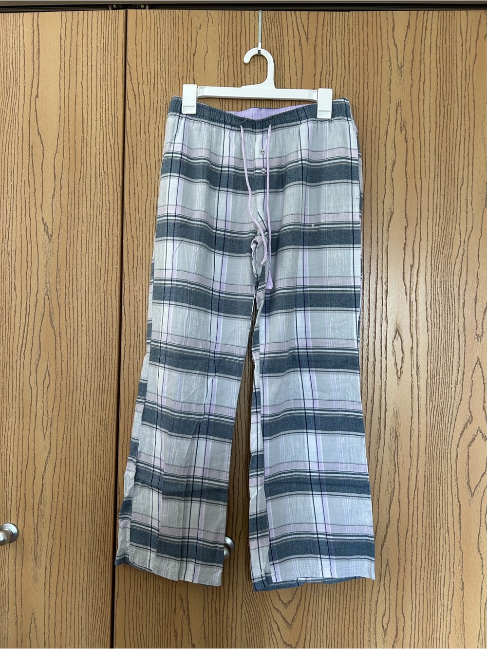 Kids Plaid Lounge Pants - Gray & Lavender